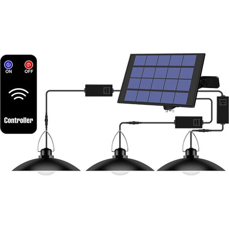 Lámpara colgante LED con energía solar para uso exterior, resistente al agua (IP65), con control remoto, para puertas, patios y entradas de vehículos. (1/5)