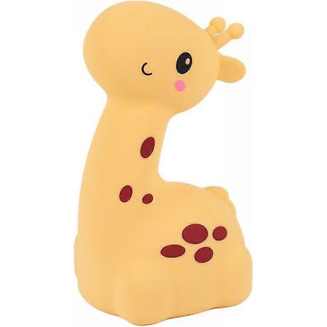 Veilleuse en silicone en silicone, lampe de chevet girafe pour dormir, ambiance apaisante (jaune), motif 7 couleurs (1/4)