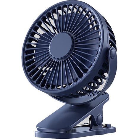 Ventilateur à pince - Rechargeable - avec pince - Noir[CC] (1/4)