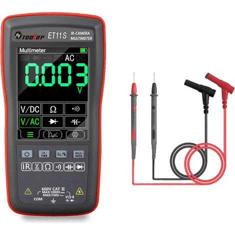 Decdeal 2in1 digitales Thermalbilder Multimeter 2,8 -Zoll -Farbanzeige 2432 Bildgebungs -Pixel 6000 zählt Multimetro mit Spannungsstromwiderstandskapazitätskapazitätsdiodenfrequenztemperaturmessfunkti