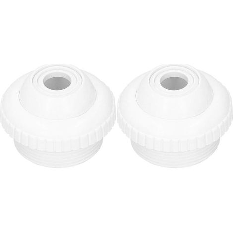 Buse d'aspiration de piscine en 2 parties – buse d'écumoire pour piscines à parois en acier – buse d'aspiration avec tête pivotante – accessoire de piscine – filetage mâle 1,5 pouce – blanc (1/5)