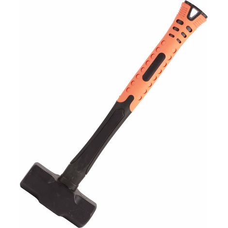 Marteau octogonal à manche plastifié de 1,8 kg, marteau carré, gros marteau, marteau en acier à haute teneur en carbone (poids standard). (1/4)