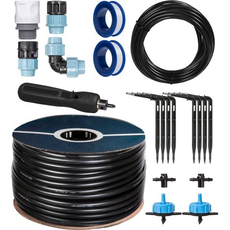 HOLZBRINK Start Set Gewächshaus Bewässerung Bewässerungssystem inkl. 10 m LDPE Verlegerohr 20 mm, 2x Tropfer 8l/h, HTB-09-B-10