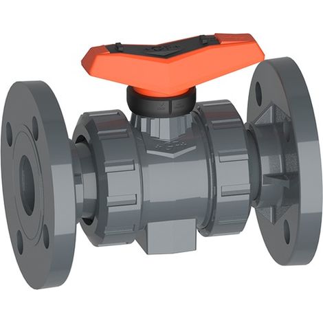GF Kugelhahn 546 PVC-U/EPDM d 63 Festflansch PVC-U