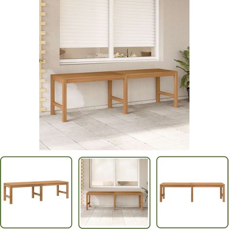 The Living Store Banc de jardin 150 cm bois de teck massif - Banc De Jardin - Banc En Bois - Mobilier De Jardin - Teck - Chaise Longue (1/5)