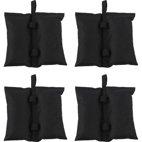 Lot de 4 sacs de sable fixes en tissu Oxford 600D pour tente, sac de sable plat pour jardin, terrasse, parasol, noir (1/4)