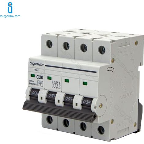 Interruttore automatico magnetotermico modulare 4P 20A Aigostar (1/4)