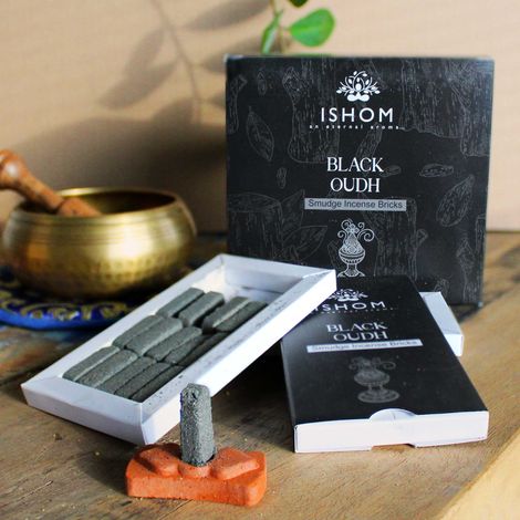 Pack de 15 briques et brûleur d'encens naturel - Bois noir- Vendu par 1 (1/4)