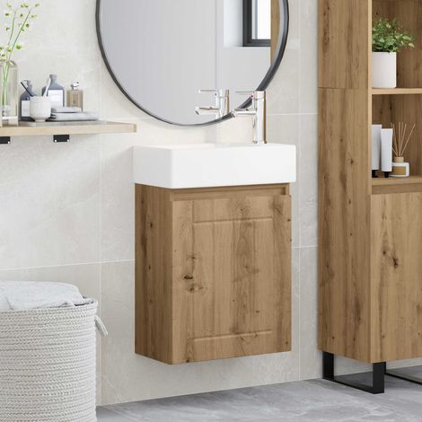 Módulo de baño con grifería Roble Artesanal 45,5 x 25,5 x 84 cm