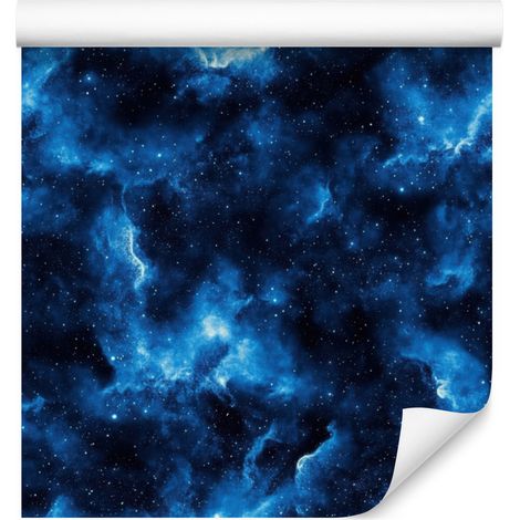 Carta da parati acquerello galassia blu navy, dettagli raffinati 50x1000 cm (1/5)