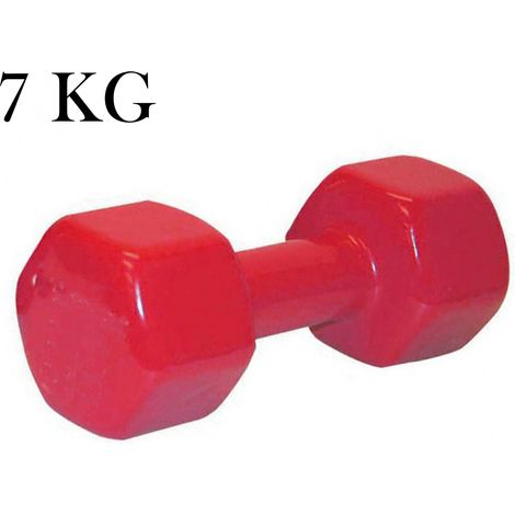 Peso Palestra 7kg Manubrio Esagonale Gommato Antiscivolo Allenamento Fitness (1/5)