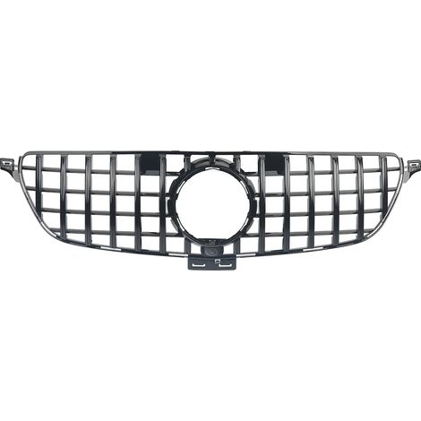 Griglia anteriore, stile GT R, compatibile con Mercedes Benz Coupé, nero lucido (1/2)