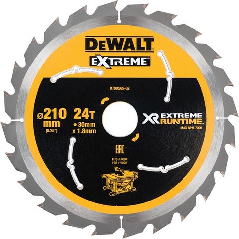 DEWALT Hoja de Sierra de Mesa 210x30 mm 24 Dientes XR Extreme runtime - DT99565