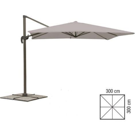 Ombrellone a braccio 3x3 grigio deluxe quadrato reclinabile Verdelook (1/4)