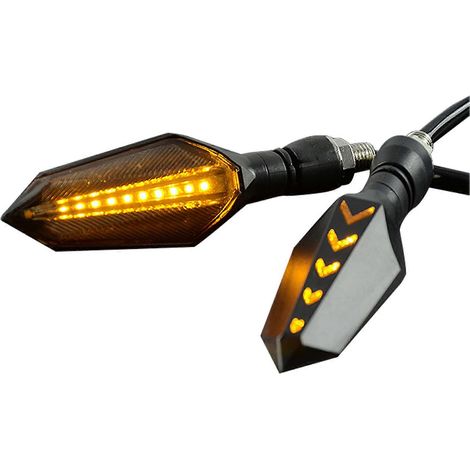 Clignotants LED pour moto, double face, 12 ampoules, clignotant arrière dynamique.