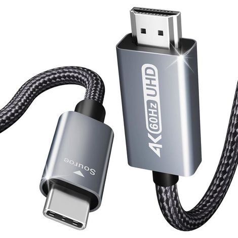Câble Usb C Vers Hdmi (4K@60 Hz), Câble 0,9 M Type-C Vers Hdmi [Thunderbolt 3] Compatible [Coque En Aluminium Et Câble En Nyl[F138 (1/5)