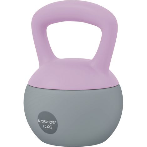 12KG Soft Kettlebell, Kettlebell with Non--Slip Handle for Home Gym, Weight Lifting, Strength Training, Purple/Grey (1/5)