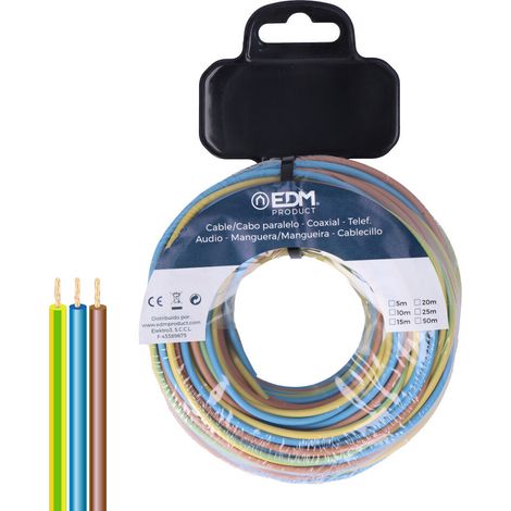 Carrete cablecillo trenzado h07z1-k 3 g 2,50 mm² 3 colores, 10 m (1/2)