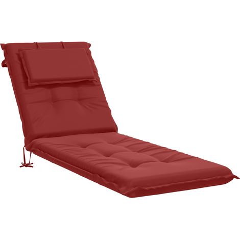 Sunlounger Cushion GEMERT 100% Polyester Wine Red vidaXL (1/5)