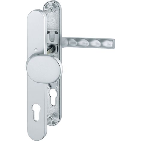 HOPPE Wechselgarnitur Knopf Schmalschild Hamburg PZ 92/8 mm, 72-82 mm, Aluminium F1