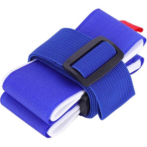 Porte-skis et snowboard à bretelles en nylon, accessoire de transport pour équipement de glisse (Bleu) (1/5)