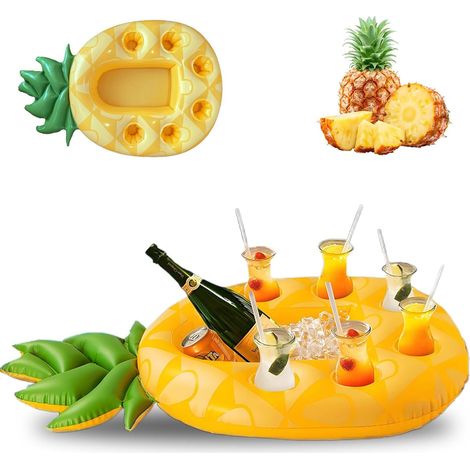 Aufblasbarer Ananas-Becherhalter für Pool/Bar, 7 Löcher, umweltfreundliches PVC – perfekt für Gartenpartys