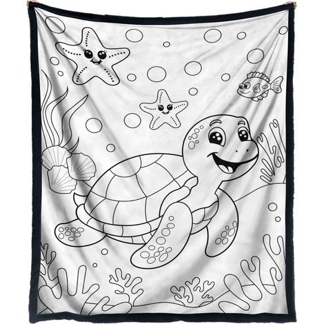 Couverture à colorier pour enfants, couette douce et lavable – 150 x 127 (1/5)
