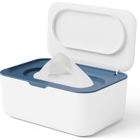 Baby wipes holder - Baby wipes holder - Diaper wipes holder - Tissue box - Tissue box - Diaper wipes holder - Wipes dispenser - Keeps wipes moist and clean - Blue (1/4)