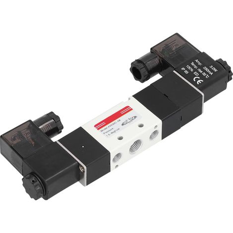 Électrovanne Pneumatique 3 Positions 5 Voies Compacte Anticorrosion Robuste Durable 12V DC (1/5)