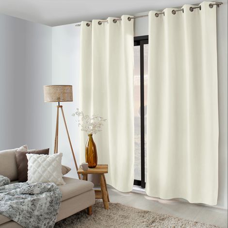 Rideau occultant thermique 135x240cm – Velours tramé de haute qualité – Doublure polaire épaisse pour isolation optimale – Œillets métalliques – Enjoy Home (1/5)