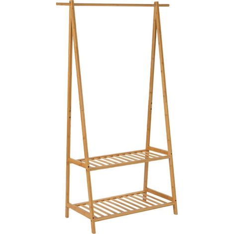 Portant à vêtements en bambou naturel élégant et pratique - bambou naturel beige clair (1/5)