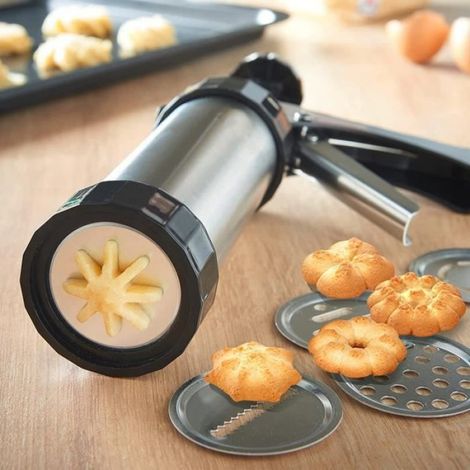 Machine à Churros - Inox Professionnelle - Presse à Biscuits - 13 Disques - 8 Douilles
