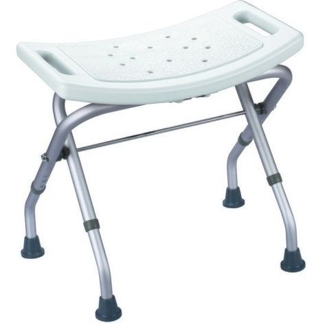 Private Label-MSV – Siège de douche pliable antidérapant – Ajustable 43,5 à 47 cm – Charge max 100kg – Assise ergonomique avec évacuation d'eau