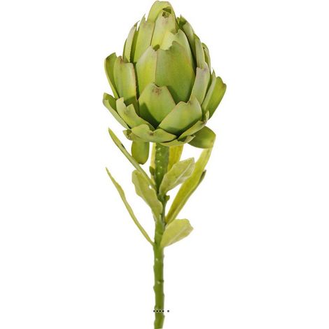 Artichaut artificiel sur tige H 38 cm Fruit D 8 cm en tissu (1/3)
