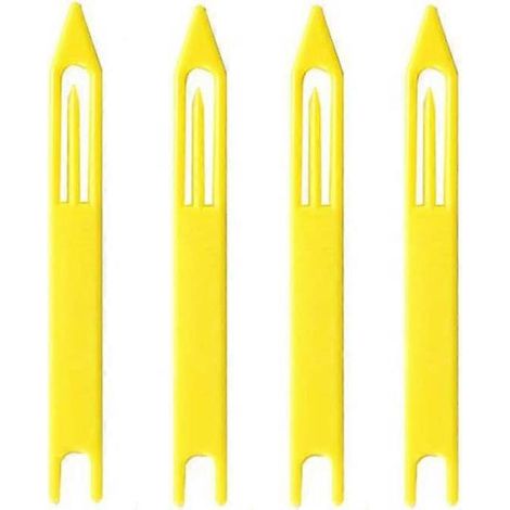 Navette en filet de pêche en bambou pour réparer les aiguilles à tricoter navette en filet de pêche en plastique, jaune, lot de 5 créative et pratique. (1/5)