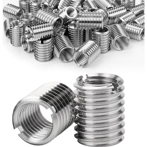 20 Pièces Inserts Filetés M8 à M6 x 8 mm Adaptateurs de Filetage Acier Inoxydable, Manchon Fileté Réducteur, avec Filetage Externe, Projets de Meubles, Appareils, Mécaniques, Automobiles (1/5)