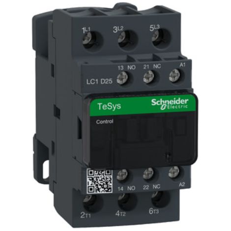 Lc1d25b7 Schneider - Contacteur Tripolaire - 3no - 25a - Bobine 24vca - Vis
