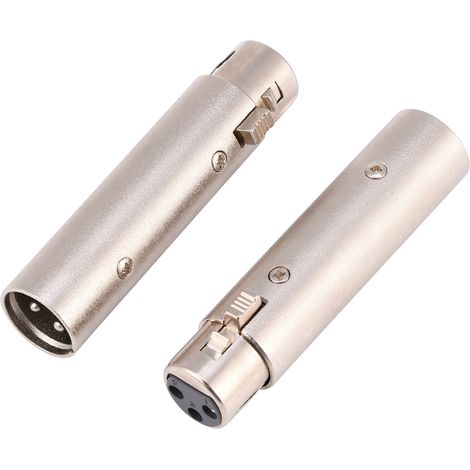2 Pièces Connecteur XLR Mâle à Femelle 3 Broches pour Microphone Audio Extension (1/5)