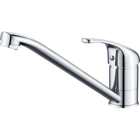 Robinet Cuisine Monocommande, Mitigeur Cuisine Orientable à 360°, Robinets d'évier de Cuisine Aciers Inoxydables, Commande de Chaud et de Froid, Chromé (1/5)
