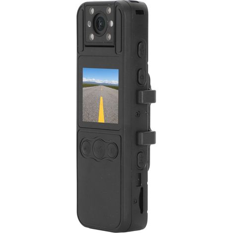Caméra vidéo à clip arrière avec écran couleur 1,3 pouce, port USB-C, batterie 670 mAh, résolution 1920 x 1080, objectif rotatif à 180°, vision nocturne, vision infrarouge HD, idéale pour la maison et (1/5)