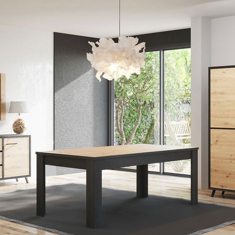 Table à manger 160 cm décor naturel et gris foncé - TYFTA