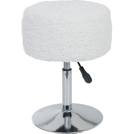Taburete de metal tapizado blanco 33.5x33.5x47h cm (1/5)