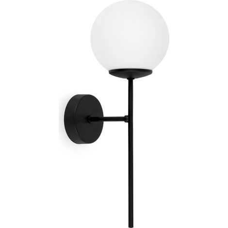 APLIQUE SIENA NEGRO 1 PANTALLA PLANA BLANCA E14