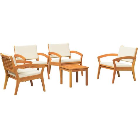 Maison Exclusive - Set bistrot con cuscino 5 pcs Marrone Poliestere