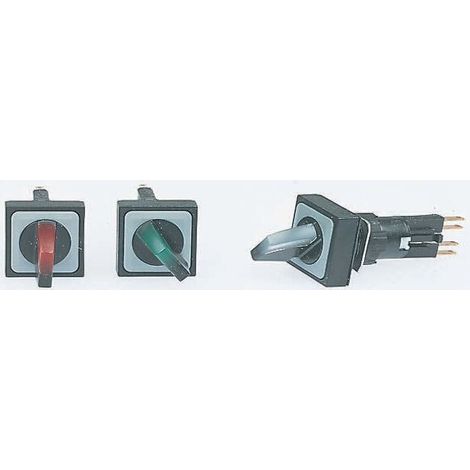 Commutateur rotatif lumineux 3 positions rouge à accrochage EATON Q25LWK3R-RT