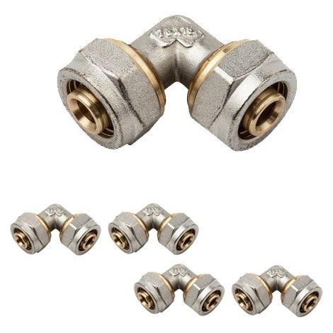 Set di 5 Gomito per tubo di compressione multistrato da 16 mm, senza necessità di macchina crimpatrice, grigio