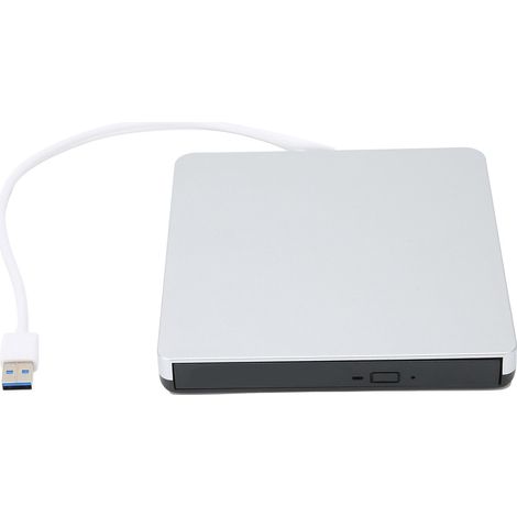 Lecteur DVD Externe USB 3.0 pour PC Portable et Bureau, Compatible Windows XP/7/8/10, Argenté (1/5)