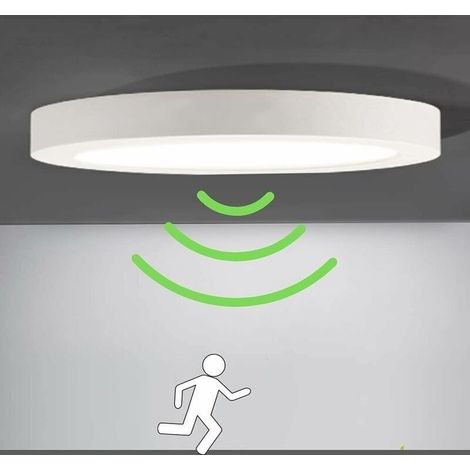 Plafonnier Plafonnier LED avec Détecteur de Mouvement Lampe de Lumière Automatique pour Extérieur Balcon Garage Entrée Couloir Luminaire rond Facile à Installer Lampe de Plafond 6000K Blanc Froid. 12 (1/3)
