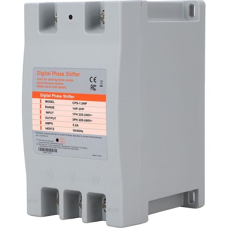 Convertisseur de Phase Numérique Industriel Convertisseur Monophasé vers Triphasé 1.5HP Compact pour Moteurs (1/4)