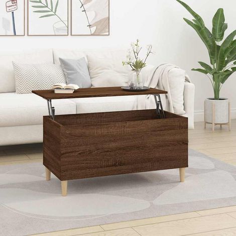 vidaXL Mesa de centro madera contrachapada roble marrón 90x44,5x45 cm (1/5)